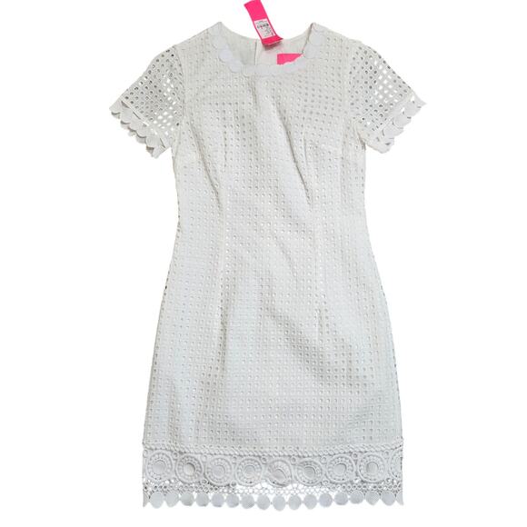 Lilly Pulitzer Dresses & Skirts - NWT Lilly Pulitzer Jennifer Shift Dress Eyelet White Formal Casual White 00